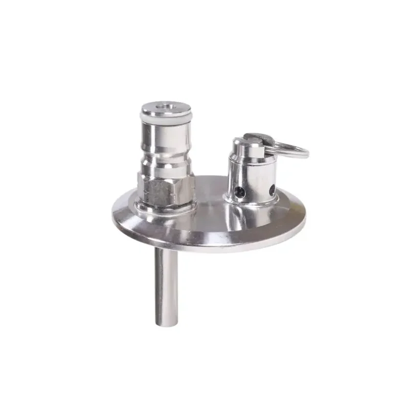 Tri clamp TC 2" Plade med CO2 ball lock ventil og overtryksventil