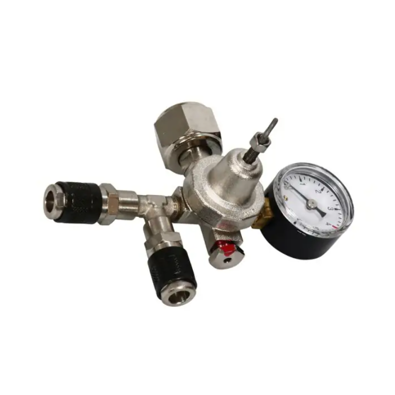 CO2 Regulator til CO2 flaske med 2 udtag til lynkobling