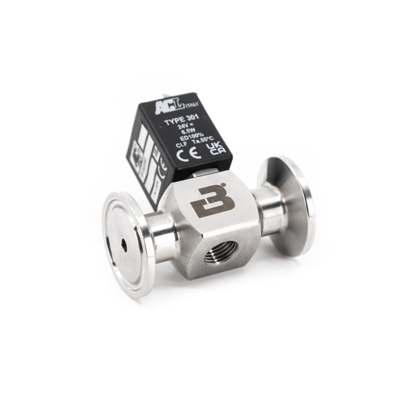  Solenoid valve, TC34mm+M12, NC, DC24V 0-3 bar, 2.0mm orifice