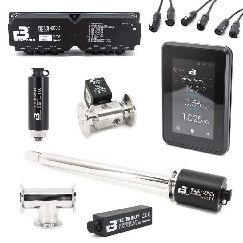 FCS Starter Kit, Pro Tanks w/Density Temp, Spunding, Density, Tiny Relay++