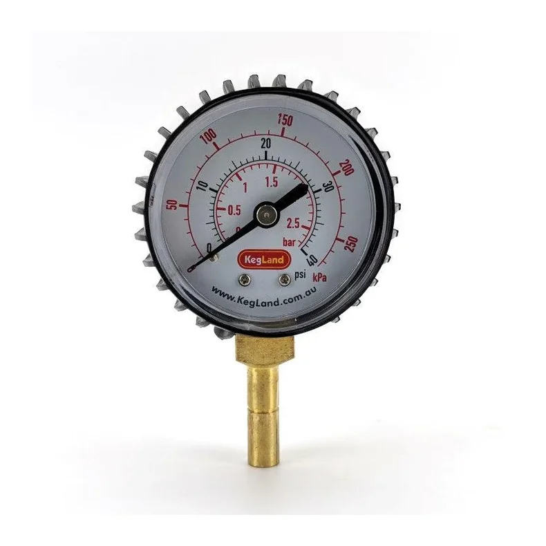 Kegland - Manometer til Pushfit 8mm (5/16"), 0-40 psi (0-2,5 bar)