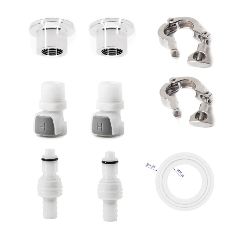 Brewtools -  Cooling connector kit, quick connectors For B25/B50/B100/B180
