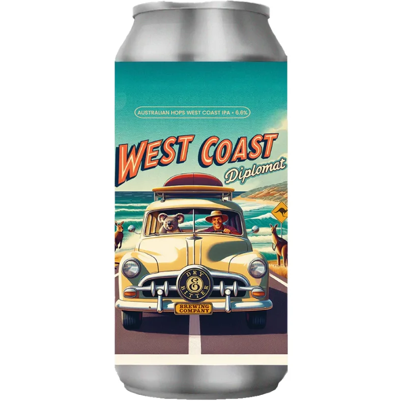 West Coast Diplomat, 6,6% West Coast IPA, 44 cl Dry And Bitter