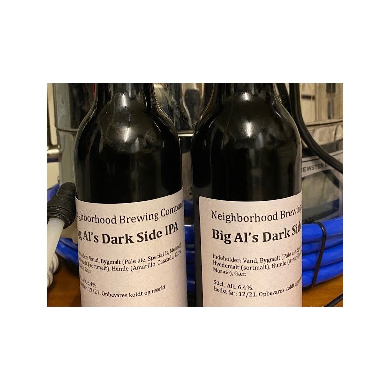 Big Al's Dark Side IPA . 44 cl, Neighborhood Brewing Co. 6,4% abv