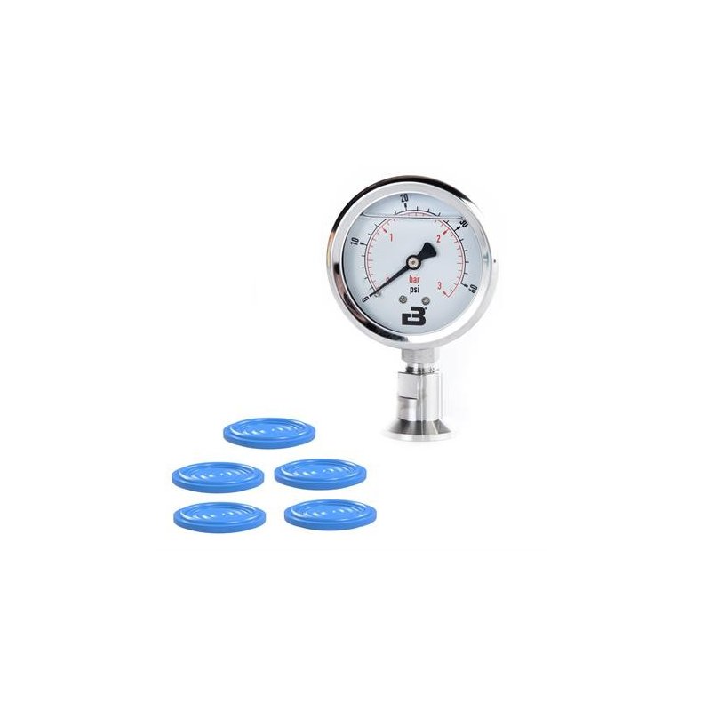 Brewtools - Analog Mler, Tryk, TC 34mm, Kit, Manometer