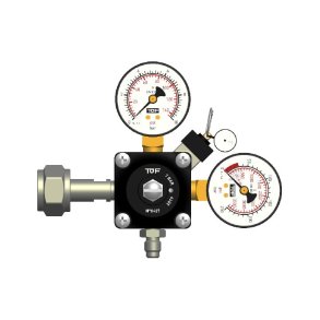 TOF - CO2 trykregulator med 2 manometre og 1 udgang, 3/8
