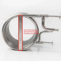 Coolossus Gen2 - Passivated Stainless Steel Counterflow Chiller with 1.5' Tri Clover Wort Lines - 1/2' Water Line ( 9.5m Long)