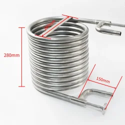 Coolossus Gen2 - Passivated Stainless Steel Counterflow Chiller with 1.5' Tri Clover Wort Lines - 1/2' Water Line ( 9.5m Long)