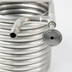 Coolossus Gen2 - Passivated Stainless Steel Counterflow Chiller with 1.5' Tri Clover Wort Lines - 1/2' Water Line ( 9.5m Long)
