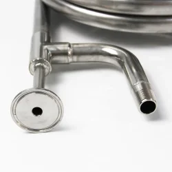 Coolossus Gen2 - Passivated Stainless Steel Counterflow Chiller with 1.5' Tri Clover Wort Lines - 1/2' Water Line ( 9.5m Long)