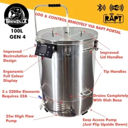 Gen 4 Brewzilla 100L with Pump - 6.6kw - 400V - Preorder - 1 uges leveringstid