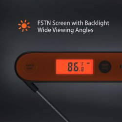 Inkbird Digital Food Thermometer - IHT-1P, l og mad termometer genopladelig med usb stik