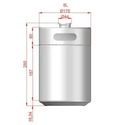 Kegland - Mini Keg 5L, inklusiv tapping head