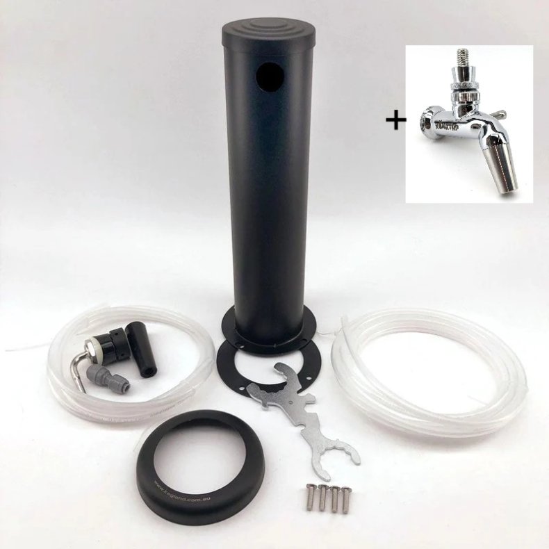 Kegerator - Tårn med 1 Hane med flow control, Mat Sort (Black Phantom)