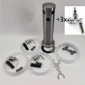 Kegerator - Trn med 3 Haner med flow control, Brushed Stainless Steel